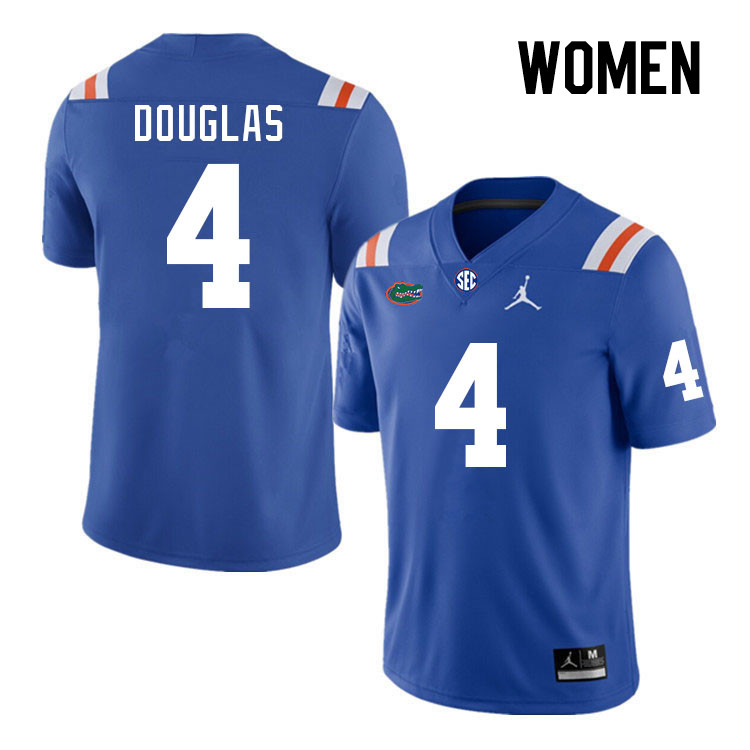 Women #4 Caleb Douglas Florida Gators College Football Jerseys Stitched Sale-Throwback
